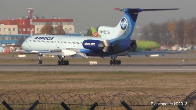 Tupolev Tu-154M RA-85757 Alrosa. Landing in Domodedovo. Посадка в Домодедово. 05.11.2018