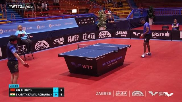 Lin Shidong vs Sharath Kamal Achanta | MS R16 | WTT Contender Zagreb 2023