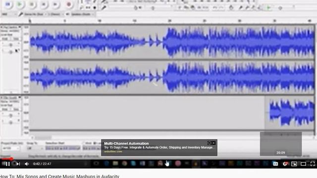 How to mix many  mp3 files into one non stop track using audacity ()