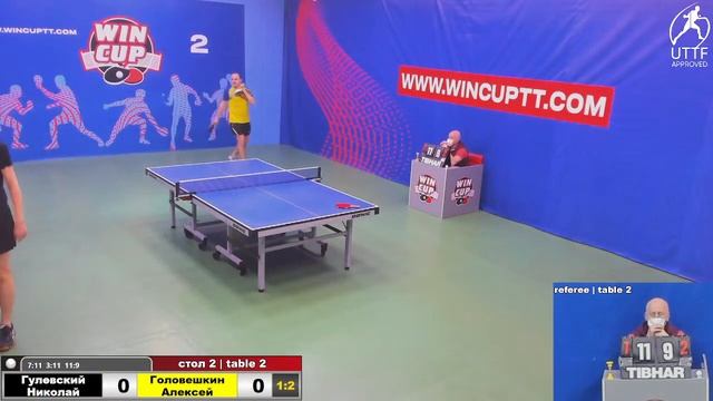 Гулевский Николай 3-2 Головешкин Алексей   Турнир Восток 4  WIN CUP 08.11.2021. Прямой эфир Зал 2.