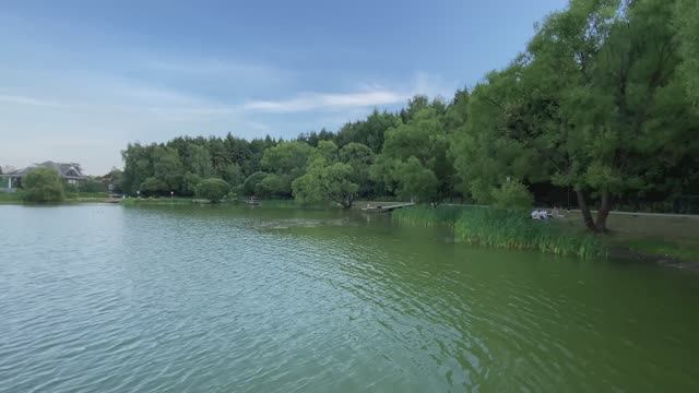 4K.Moscow.Beach Walk - Mechersky Pond. Summer in Russia 2022.