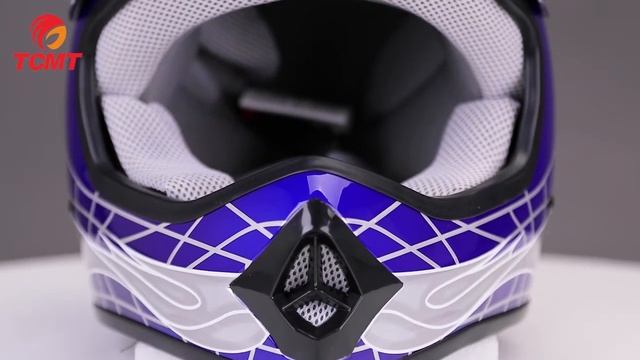 TCMT丨Youth & Kids Blue Skull Pattern Motocross Helmet