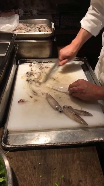 squid butchering
