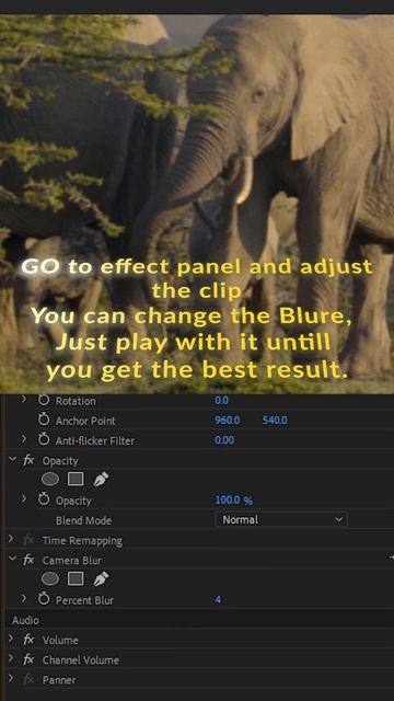 Camera blur effect - Premiere Pro