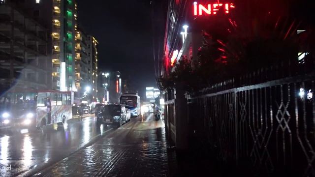 A Rainy Night at Cox's Bazar | Walking on the Best Hotel Motel Road Cox Bazar.