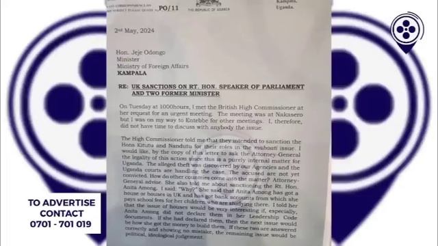 LUNO! SSEMUJJU KYAKOZE EBBALUWA YA M7 KU SPEAKER "AWUDIISA BANA UGANDA AYAGALA KUSANYUSA UK GOV'T"