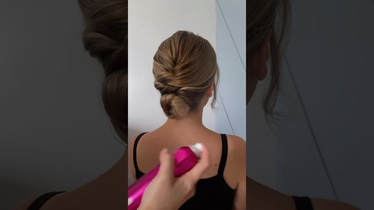 Simple bridal hair style girl for wedding  Низкий пучок без накрутки #прически #hairtutorial