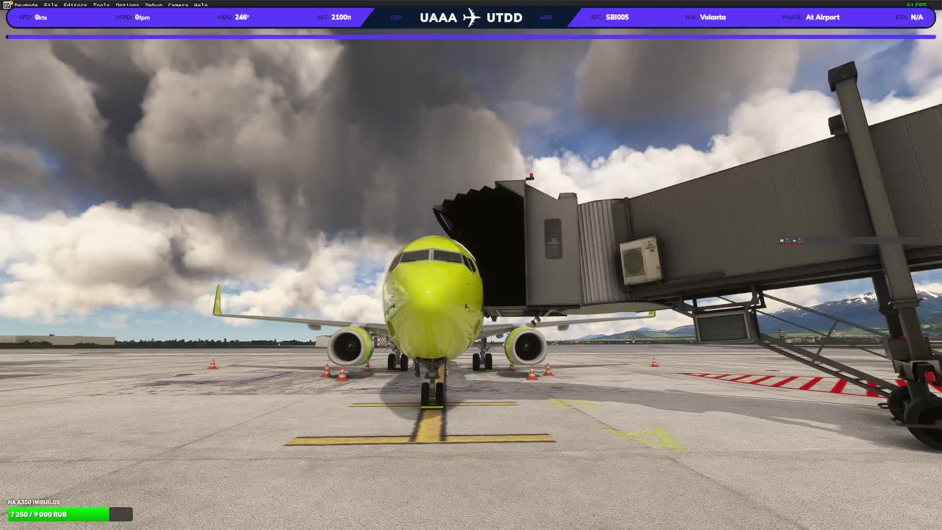 MSFS 2020, GSX, PMDG 737-800, SBI005, Vatsim, Almaty(UAAA) - Dushanbe(UTDD)