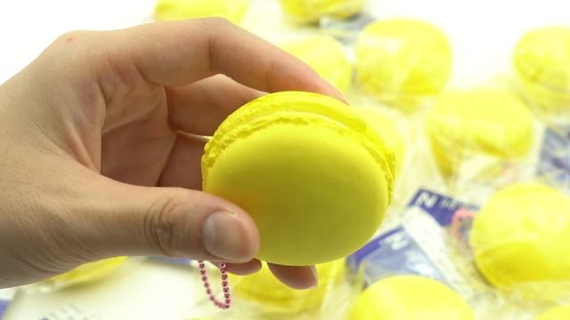 yellow macaron squishy charm / spongy charm