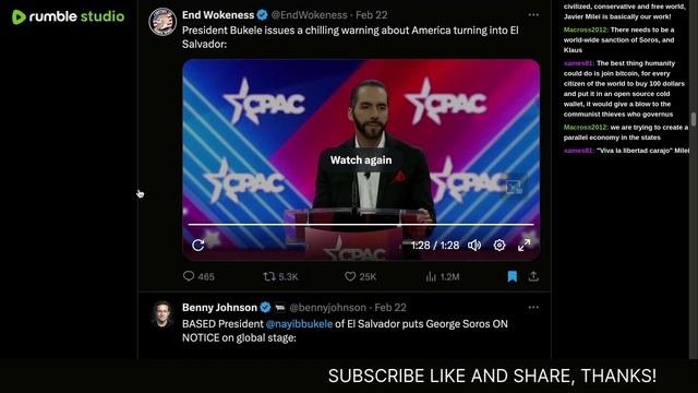 El Salvador President BUKELE Blasts SOROS At CPAC