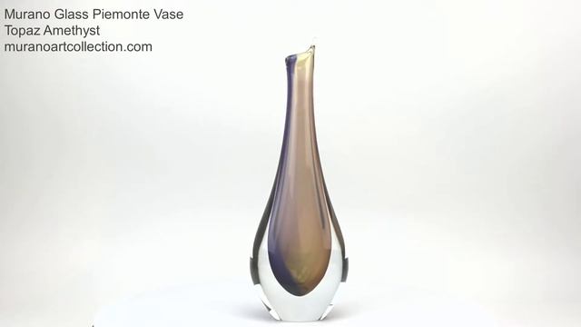 26-5232E Murano Glass Piemonte Vase Topaz Amethyst