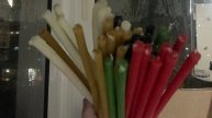 Свечи натуральные цветные из медового воска