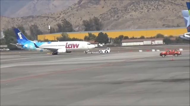 Latin American Wings (LAW) B737-300 tugged to parking | Santiago/SCL/SCEL