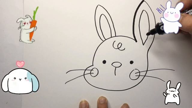 How To Draw a Rabbit | Bolalar uchun quyon rasm chizish | рисуем кролика для детей