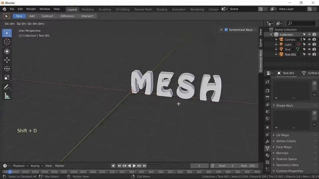 BLENDER 2.80. CLEANING UP A TEXT MESH. PART ONE.