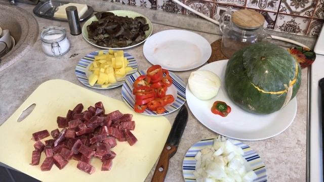 Тыква фаршированная мясом и овощами с сливочным маслом#🔥🔥🔥🔥🔥🔥🔥🔥🎃🎃🎃🎃🎃🎃🎃