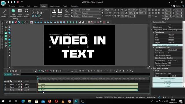 How To Make A Video Inside Text effect (Text Mask) - VSDC Tutorial