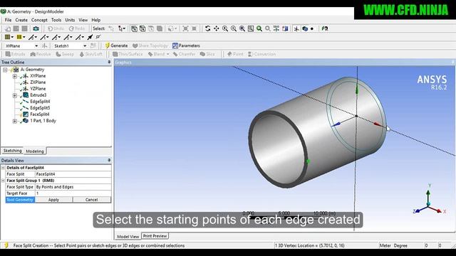 ✅  ANSYS DESIGN MODELER - Edge Split - Basic Tutorial 13