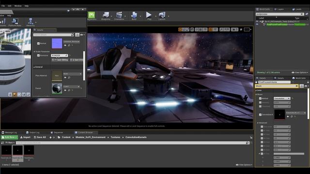 UE4 Convolution bloom Modular Sci Fi Environment Kit bash