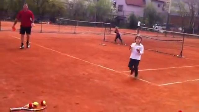 aleksej i kalin prv trening na tenis MTP