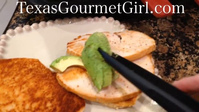Grilled turkey sandwich with avocado, tomato, spinach & gooey pepper jack cheese on the Velata gril