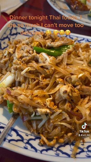 Thai food dinner tonight so delicious I ate too much!😋🤤😋😜