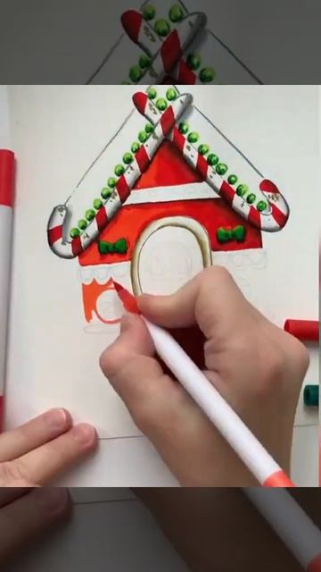 Рисуем пряничный домик🏠
