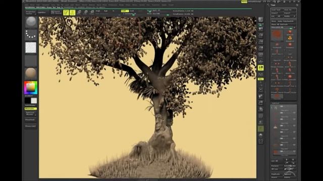 Fibermesh treefaces, Zbrush turntable