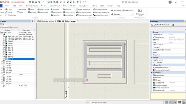 Bài 21: Thiết kế tủ điện với SOLIDWORKS Electrical: Tạo bản vẽ Cabinet Layout