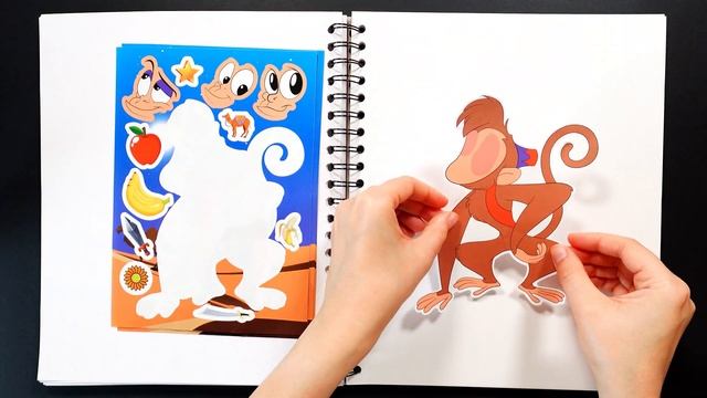 ALADDIN STICKER BOOK MAKEOVER | PRINCESS JASMINE, GENIE, IAGO, ABU FUN STICKER ACTIVITY