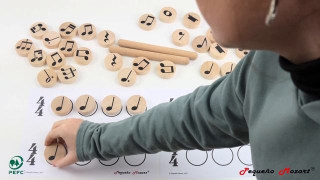 Canciones - Figuras musicales "Pequeño Mozart" en madera de haya