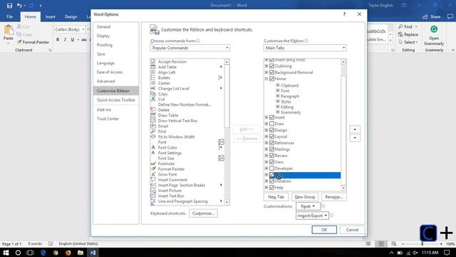 How to Move Tabs in Microsoft Word and Customize the Ribbon