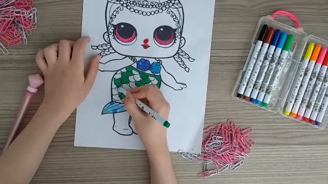 Раскраска Русалка ЛОЛ клоун