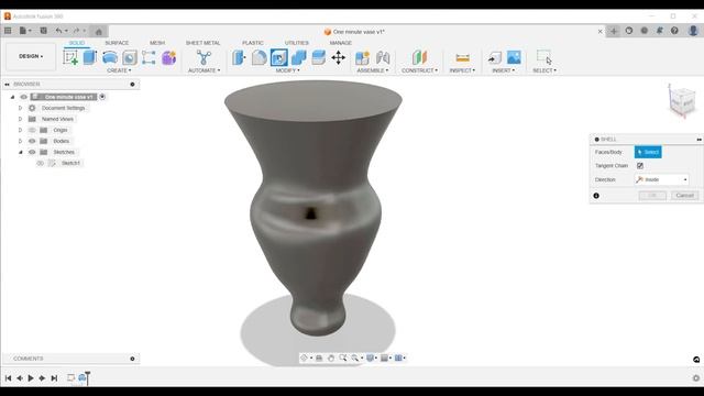 How to create a vase in Autodesk Fusion 360