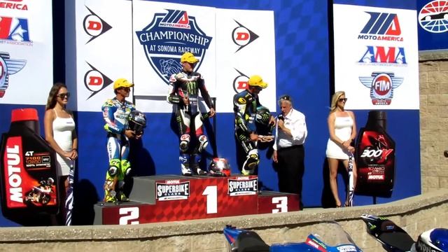 MotoAmerica Sonoma 2017 Superbike Saturday Podium.