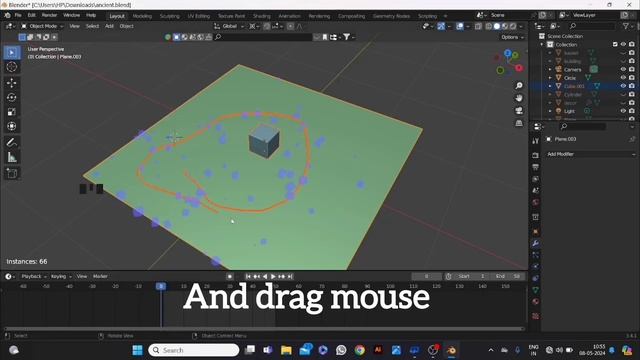 Blender tutorial - scatter objects #blender3d #blenderforbegginer #youtubevideo