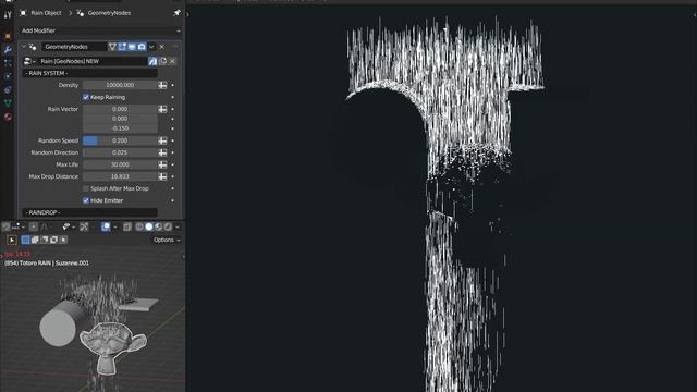 Blender Rain Simulation (Realtime EEVEE)
