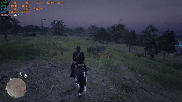 Red Dead Redemption 2. Высокие настройки графики. Ноутбук MSI Vector GP77