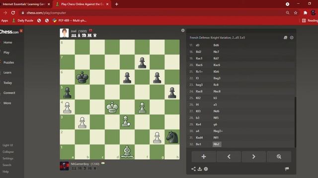 Playing Against Joel Bot on Chess.com