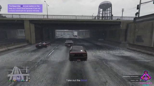 BLACK PINK PANTHER HELLCAT CHARGER CUTTIN UP IN TRAFFIC - GTA V No Hesi