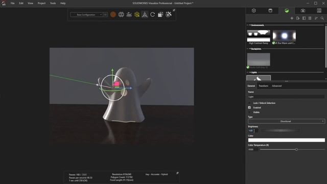Animate a Rendering of a Ghost Figurine in SOLIDWORKS Visualize