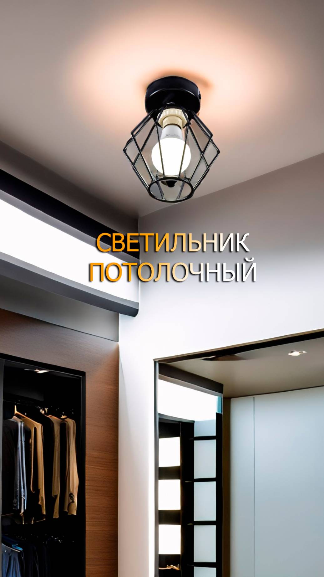Светильник потолочный лофт РС21836 BK/1C РОССВЕТ