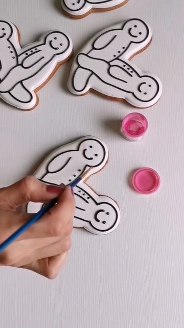пряничные "борцы" 😁.для румяных щёк испозьзую цветочную пыльцу💗. роспись пряников. 14 февраля