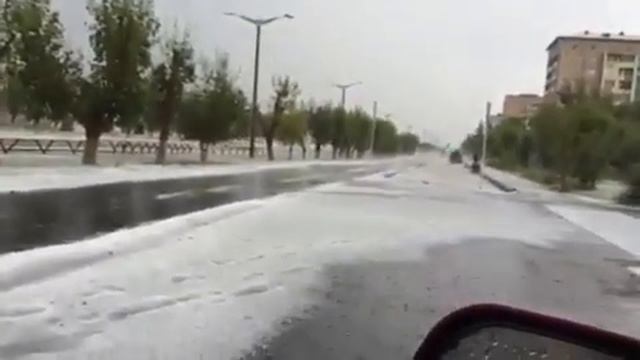 Снег в Экибастузе (Павлодарская область)