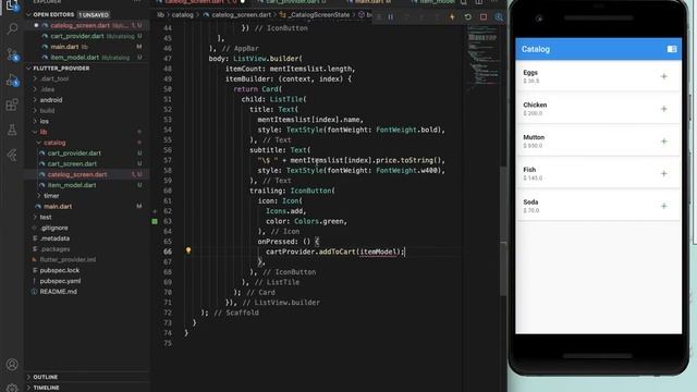 Shopping Catalog & Cart Using Providers In Flutter #2 | In Telugu | Sai Gopi