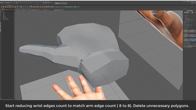 Autodesk Maya 2020  Low Poly human hand modeling tutorial