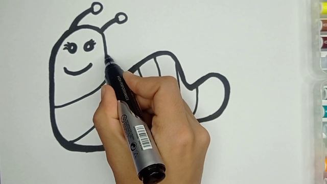 Bolalar uchun qurt rasm chizish / Drawing Worm for children / Рисование Червь для детей