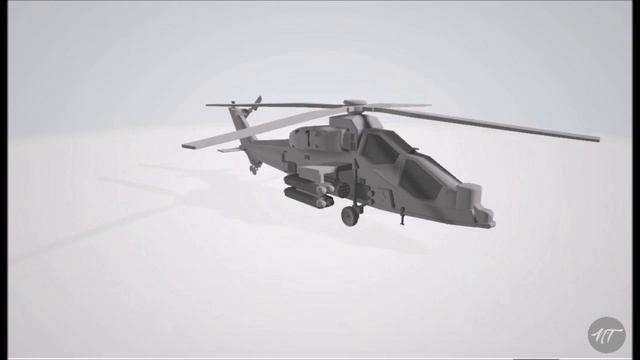 Augusta A129 Mangusta Chopper - Blender (360º View)