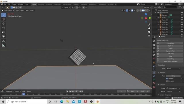 blender gravity simulation|| blender gravity animation || gravity in blender 2.8