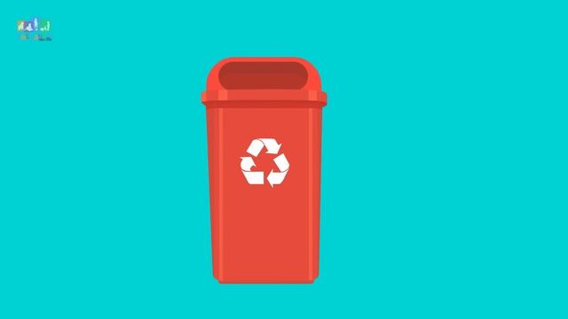 As cores das lixeiras da coleta seletiva para reciclagem na educação ambiental